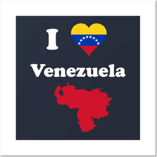 I Love VZLA - Venezuela Heart Flag T-Shirt Posters and Art